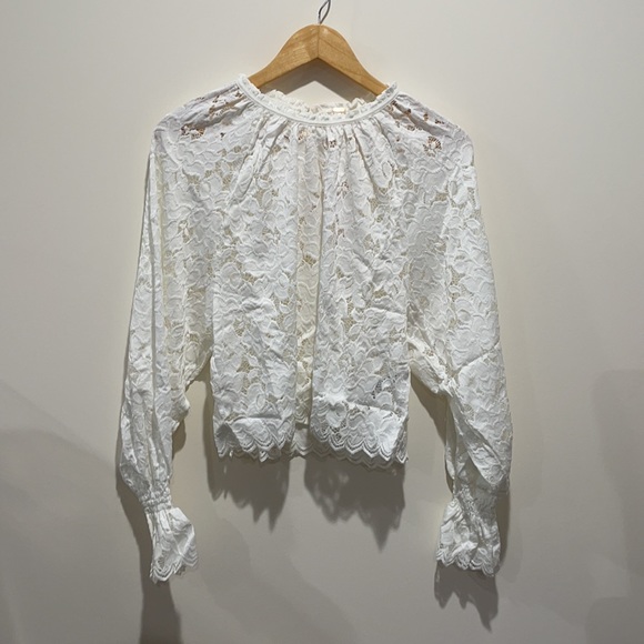 NEW • Free People • Olivia Lace Blouse White XS - Picture 5 of 7